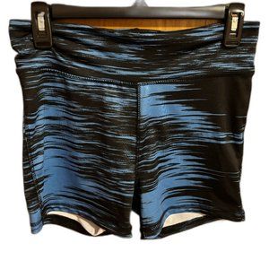 Just Be Free‎ Black Blue Athletic Stretch Shorts